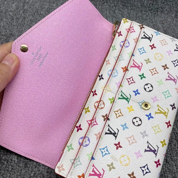 100% Authentic Louis Vuitton Sarah Multicolor Monogram Canvas Wallet - Picture 6 of 10